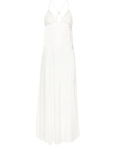Forte Forte Lace-panelled Silk Maxi Dress - White