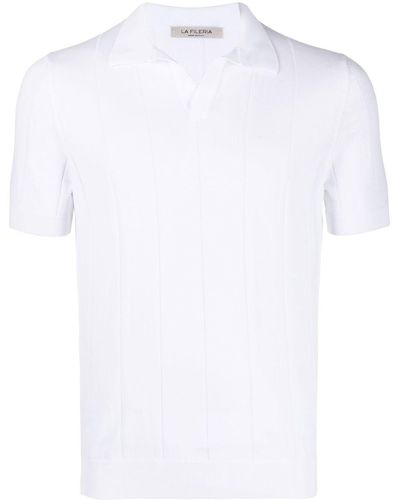 Fileria Ribbed-knit Cotton Polo Shirt - White
