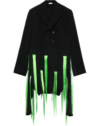 Comme des Garçons Double-breasted Fringed Coat - Green