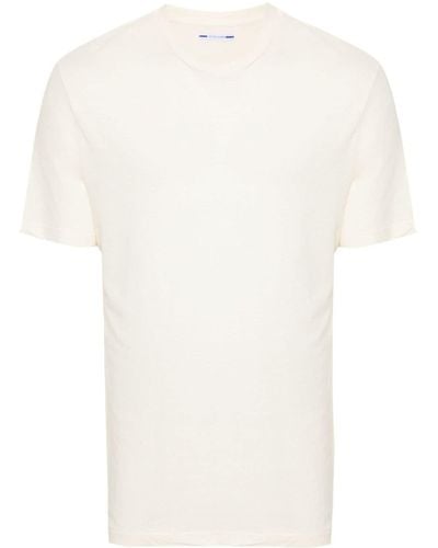 Jacob Cohen Monogram-embroidered Cotton-blend T-shirt - White