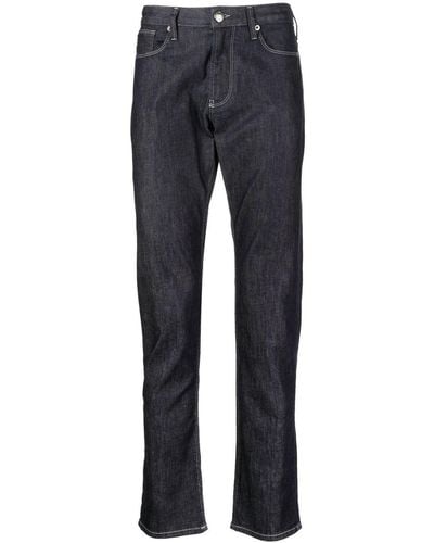 Emporio Armani Mid-rise Slim-cut Jeans - Blue