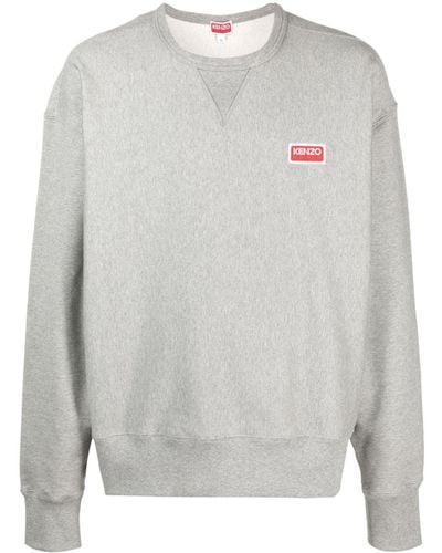 KENZO Sweatshirt mit Logo-Patch - Grau
