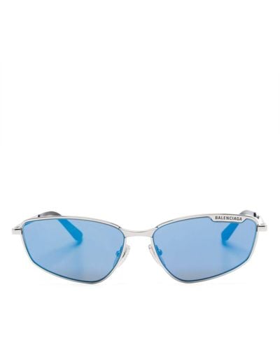 Balenciaga Sonnenbrille mit geometrischem Gestell - Blau