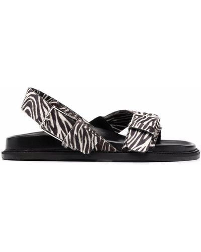 SCAROSSO Hailey Zebra-print Sandals - Black