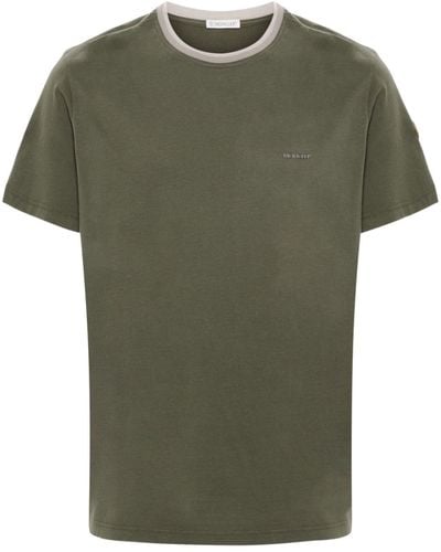 Moncler Embossed-logo Cotton T-shirt - Green