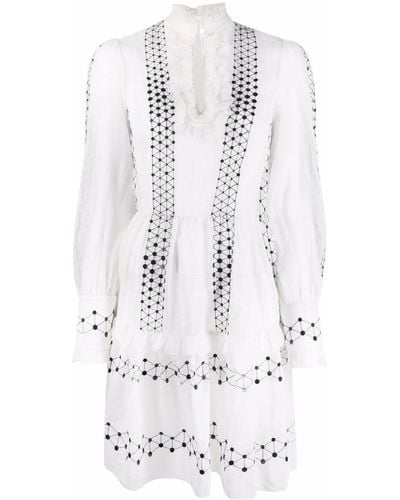 Temperley London Robin Long-sleeve Mini Dress - White