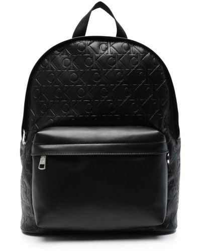 Calvin Klein Monogram-embossed Backpack - Black