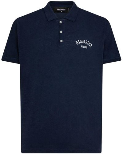 DSquared² Poloshirt Met Logoprint - Blauw