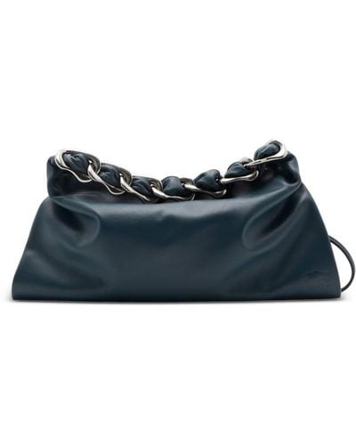 Burberry Small Swan Leather Shoulder Bag - Blue