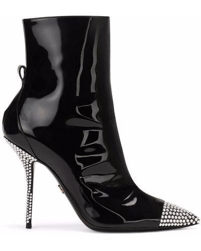 Dolce & Gabbana Crystal-embellished Ankle Boots - Black