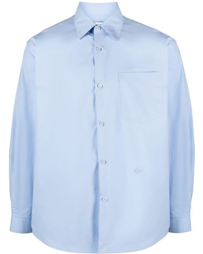 Eytys Logo-embroidered Cotton Shirt - Blue