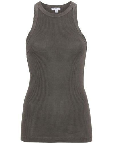 James Perse Round-neck Ribbed-knit Tank Top - Gray