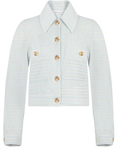 Nina Ricci Striped Cotton Jacket - Blue