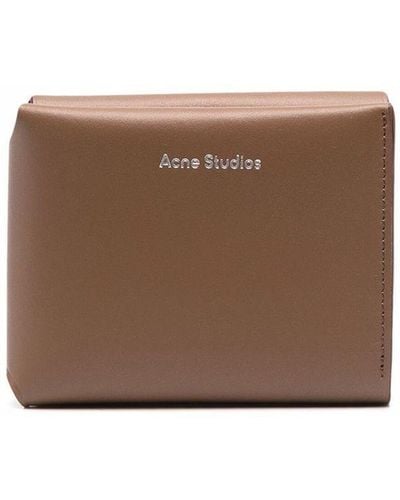 Acne Studios Grained-effect Trifold Wallet - Brown