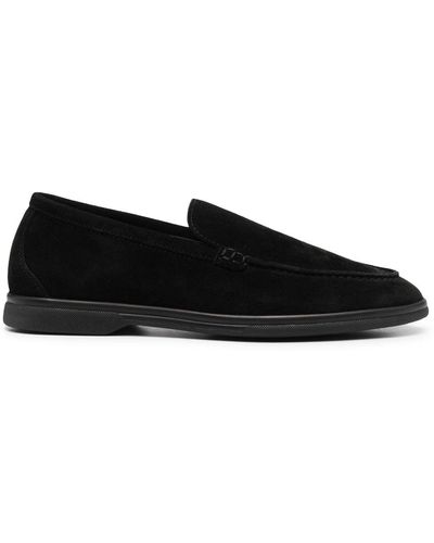 SCAROSSO Suede-finish Loafers - Black