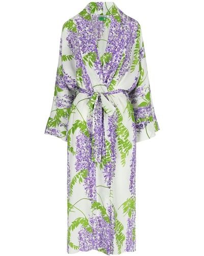 BERNADETTE Floral-print Silk Wrap Dress - Wit