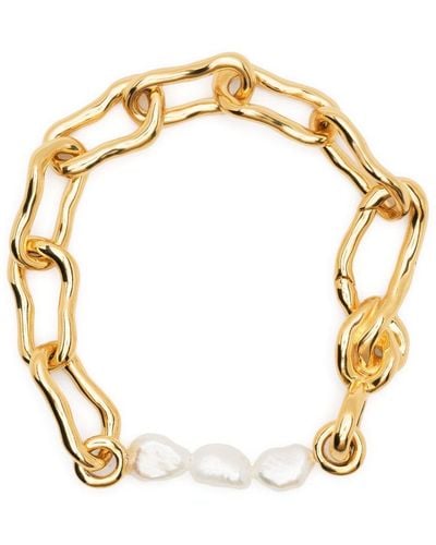 Missoma Molten Baroque-pearl Twisted-chain Bracelet - Metallic