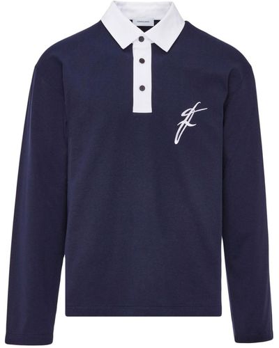 Ferragamo Poloshirt Met Lange Mouwen - Blauw