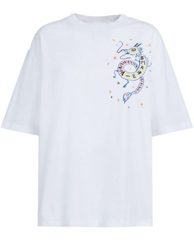 Marni T-shirt en coton à logo imprimé - Blanc