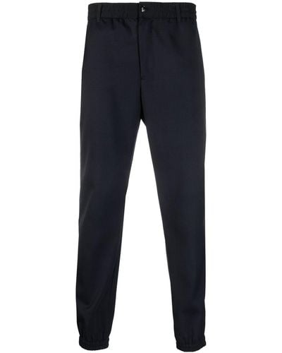 Emporio Armani Elasticated-waistband Tapered Pants - Blue