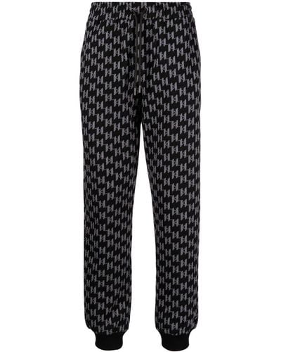 Karl Lagerfeld Pantaloni sportivi con monogramma KL - Nero