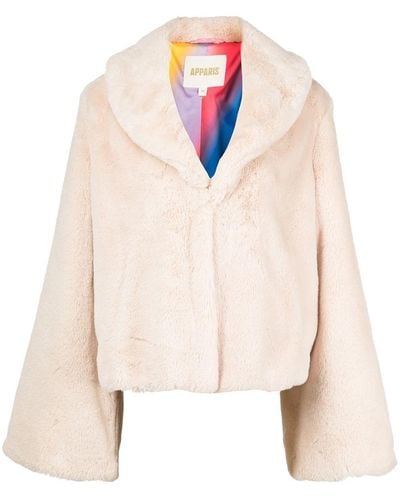 Apparis Fiona Shawl-lapel Faux-fur Coat - Multicolor