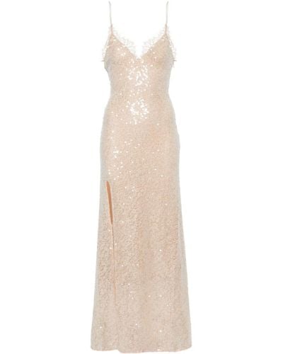 STAUD Kezia Sequinned Lace Dress - Natural