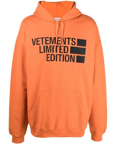 Vetements Hoodie mit Logo-Print - Orange