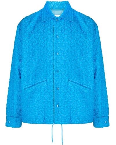 Toga Virilis Textured Shirt Jacket - Blue