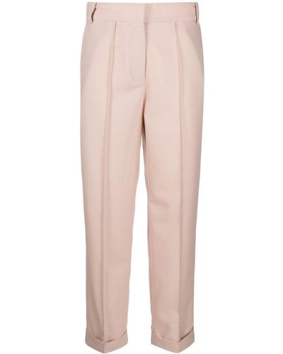 Aeron High-waisted Tailored Wool Trousers - Pink