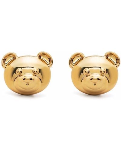 Moschino Boucles d'oreilles à motif Teddy Bear Signature - Métallisé