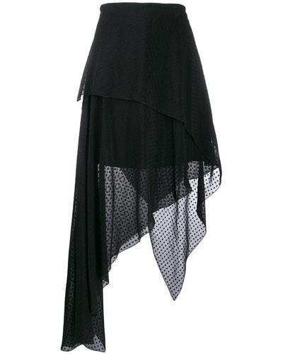 Amiri Asymmetric Polka Dot Skirt - Black