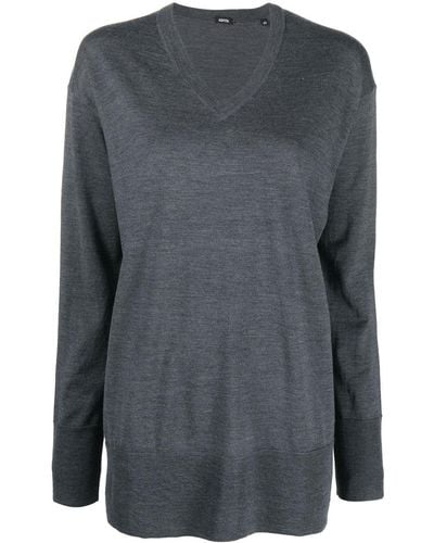 Aspesi V-neck Virgin Wool Sweater - Grey