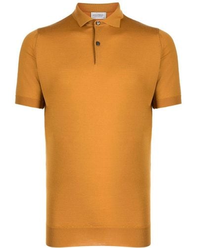 John Smedley Payton Katoenen Poloshirt - Oranje