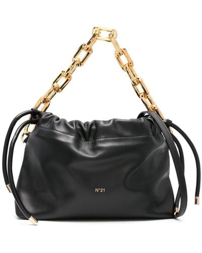 N°21 Eva Leather Bucket Bag - Black