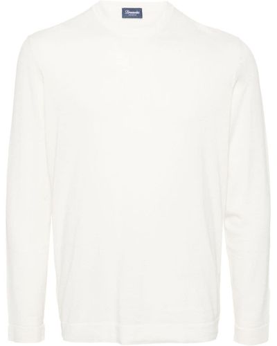 Drumohr Ribbed Cotton Sweater - White