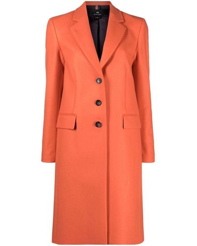 PS by Paul Smith Single-breasted Coat - Orange