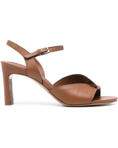 Roberto Del Carlo Metis 75mm Leather Sandals - Brown