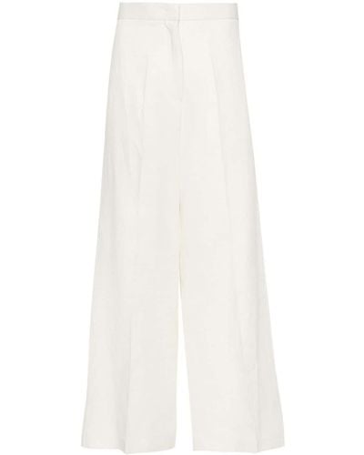 Fabiana Filippi High-waist Linen Blend Trousers - White