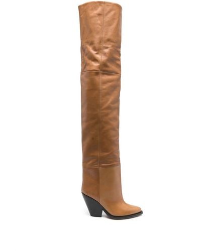 Isabel Marant Lalex 90mm Thigh-high Leather Boots - Brown