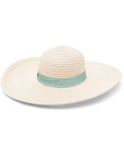 Borsalino Geflochtener Hut mit breiter Krempe - Natur