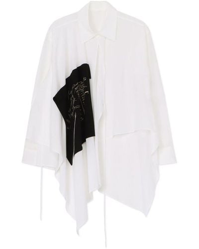 Yohji Yamamoto Camicia con design a strati - Bianco