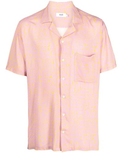 ARRELS Barcelona Graphic-print Short-sleeve Shirt - Pink