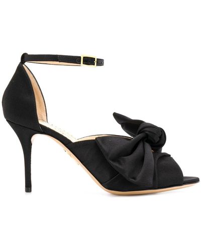 Charlotte Olympia Bow Front Stiletto Sandals - Black