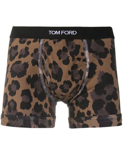 Tom Ford Leopard Print Boxers - Black