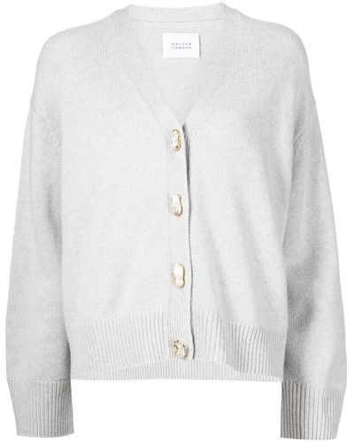 Galvan London Theia Fine-knit Cardigan - White