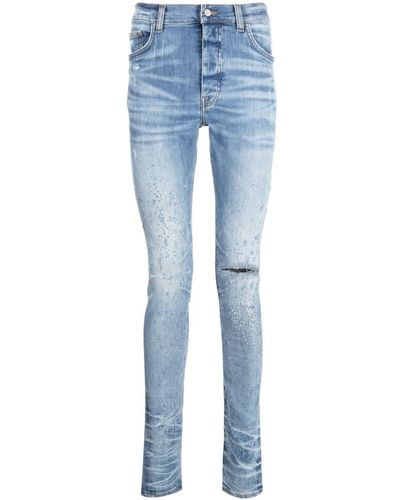 Amiri Jeans slim con decorazione - Blu