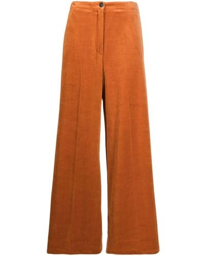 Forte Forte Pantalon évasé à plis marqués - Orange