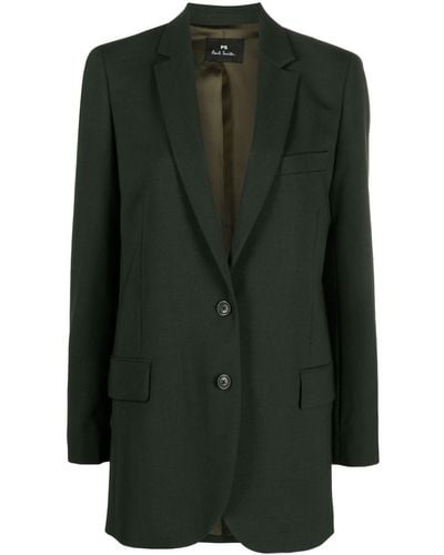 PS by Paul Smith Veste de tailleur en laine à simple boutonnage - Vert