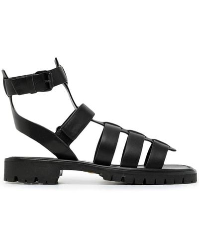 Juun.J Caged Leather Sandals - Black